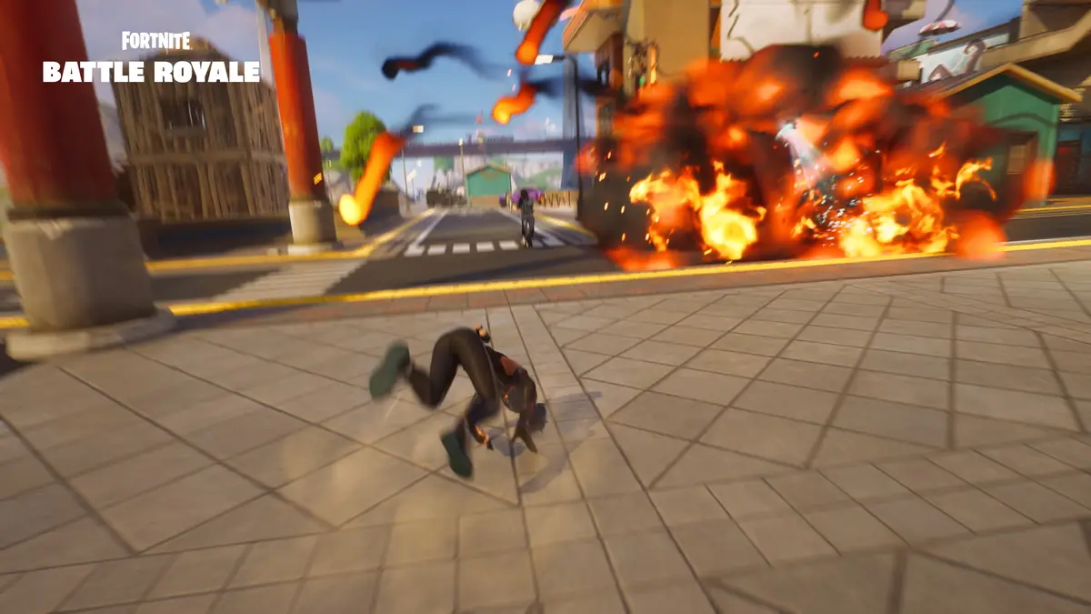 Karakter Fortnite beraksi dalam pertempuran battle royale