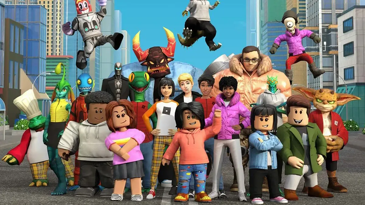 Karakter-karakter Roblox dalam dunia game yang penuh warna